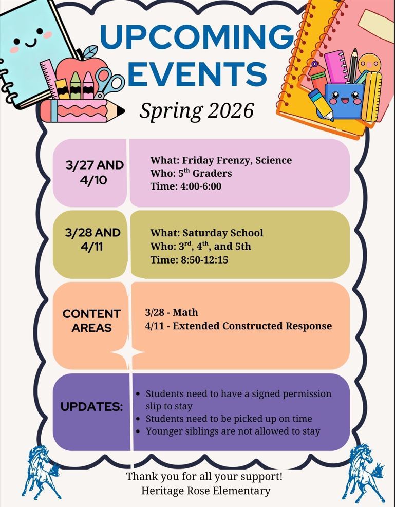  Saturday School/ Friday Frenzy